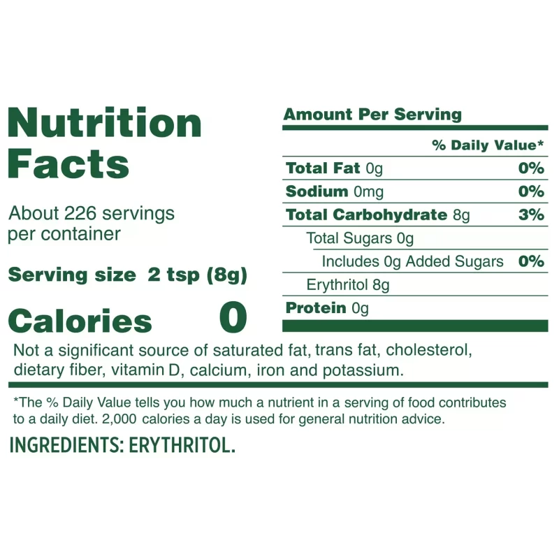 [SET OF 2] - Whole Earth 100% Erythritol Zero Calorie Sweetener (4 lbs.)