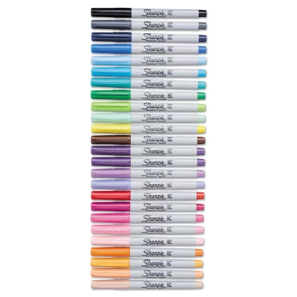 Sharpie Permanent Markers, Ultra Fine Point, Assorted Colors, 24pk.