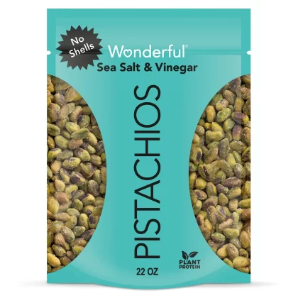 [SET OF 2] - Wonderful Pistachios, No Shells, Sea Salt & Vinegar Flavored Nuts (22 oz.)
