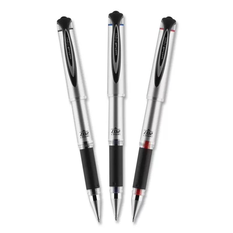 uni-ball 207 Impact Roller Ball Gel Stick Pens, Black - Dozen