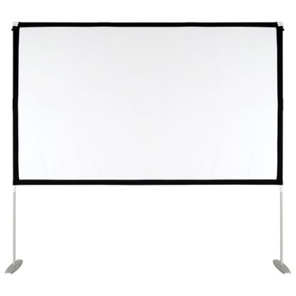 Onn. 100" Portable Indoor/Outdoor 16:9 Theater Projection Screen, Detachable Legs, White, 100024196