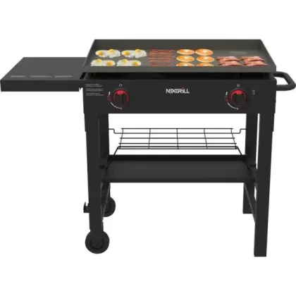 Nexgrill 2-Burner Propane Gas Grill In Black With Griddle Top