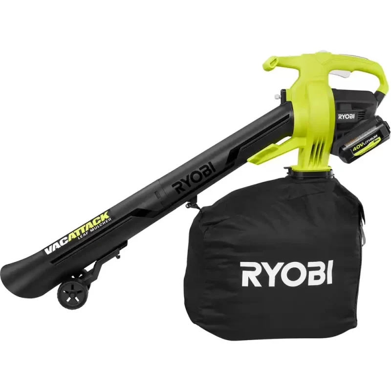 Ryobi 40V Vac Attack Cordless Leaf Vacuum/Mulcher With 5.0 Ah Battery And Charger