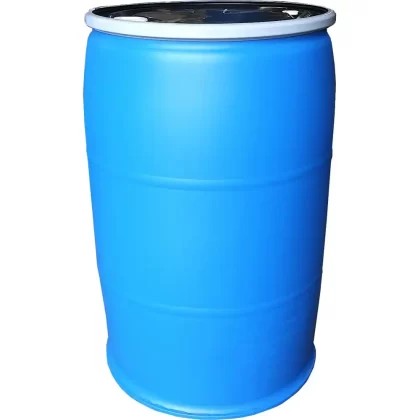 EarthMinded 55 Gal. Open Top Plastic Industrial Drum With Lid And Lock-Band -Off-color
