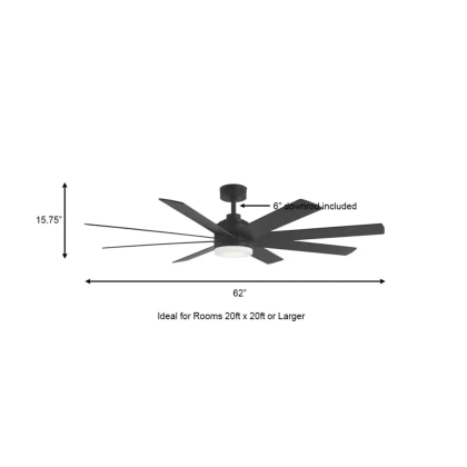 Home Decorators Collection Celene 62 in. LED Indoor/Outdoor Matte Black Ceiling Fan with Light & Remote Control with Color Changing Technology