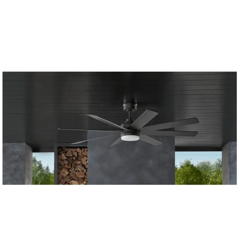 Home Decorators Collection Celene 62 in. LED Indoor/Outdoor Matte Black Ceiling Fan with Light & Remote Control with Color Changing Technology