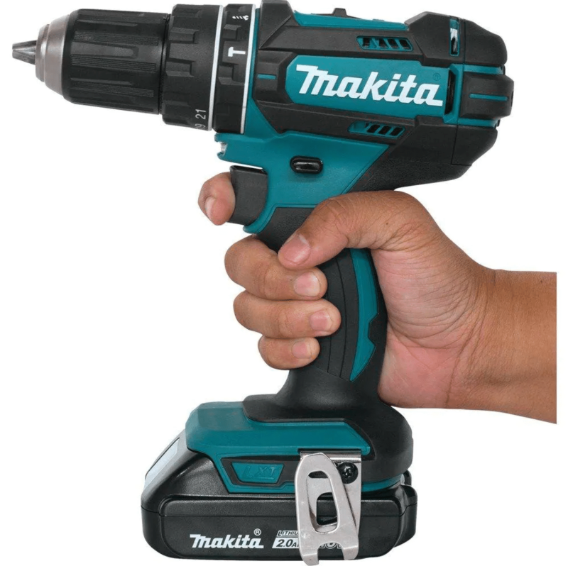 Makita 18-Volt Lithium-Ion 1/2 in. Compact Cordless Hammer Driver Drill Kit, XPH10R