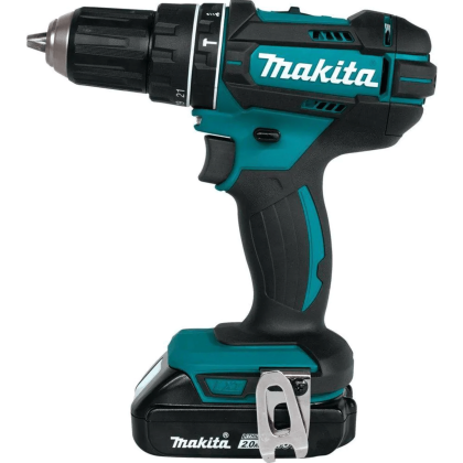 Makita 18-Volt Lithium-Ion 1/2 in. Compact Cordless Hammer Driver Drill Kit, XPH10R