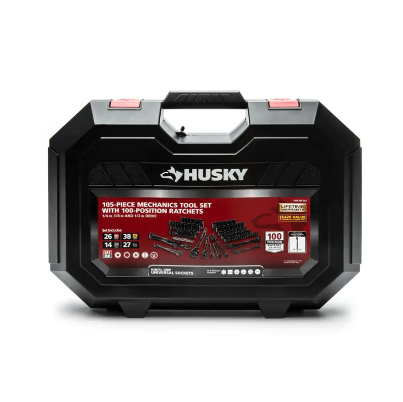 Husky SAE Drive 100-Position Universal and Metric Mechanics Tool Set (105-Piece), H100105MTSN
