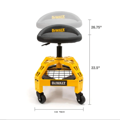 Dewalt DXSTAH025 24 in.H x 16 in.W x 16 in.D Adjustable Shop Stool with Casters