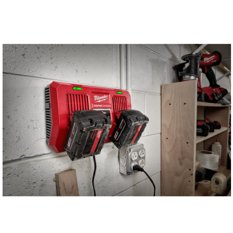 Milwaukee M18 18-Volt Lithium-Ion Dual Bay Rapid Battery Charger (48-59-1802)