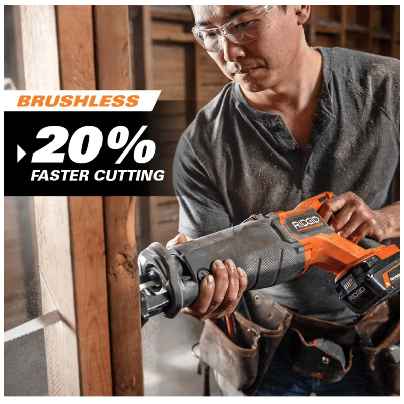 Ridgid 18V Brushless Cordless 2-Tool Combo Kit with Reciprocating Saw & Multi-Tool, Tools Only (R960261SB2N)