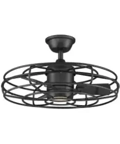 Home Decorators Collection Heritage Point 25 in. Integrated LED Indoor/Outdoor Natural Iron Ceiling Fan With Light And Remote Control
