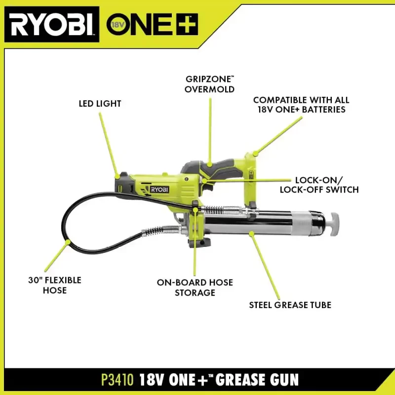 Ryobi ONE+ 18V Grease Gun (Tool-Only)