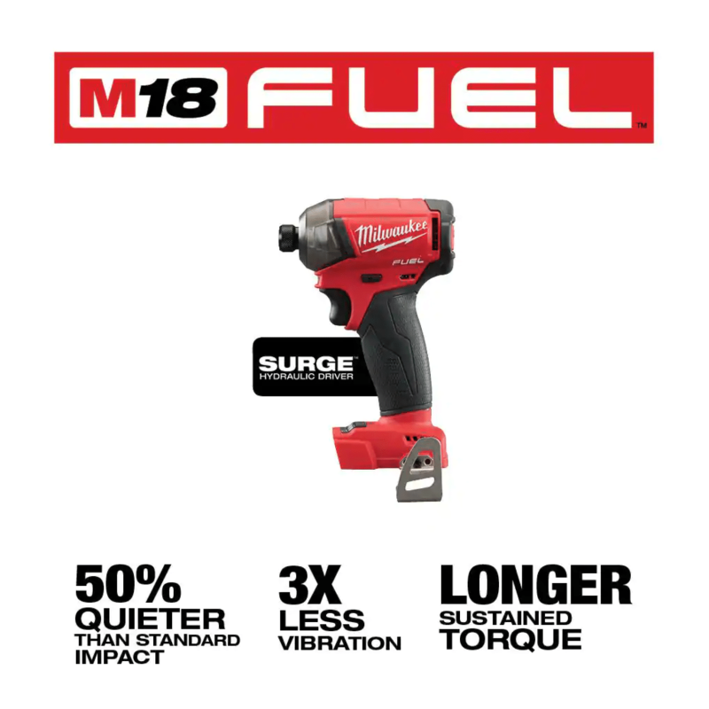 Milwaukee M18 Fuel Surge 18-Volt Lithium-Ion Brushless Cordless 1/4 in. Hex Impact Driver, Tool-Only (2760-20)