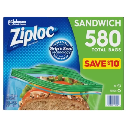 [SET OF 3] - Ziploc Sandwich Bag (580 ct./pk.),