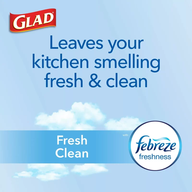 [SET OF 3] - Glad Small Twist-Tie White Trash Bags, Fresh Clean Scent With Febreze Freshness (4 gal., 156 ct./pk.)