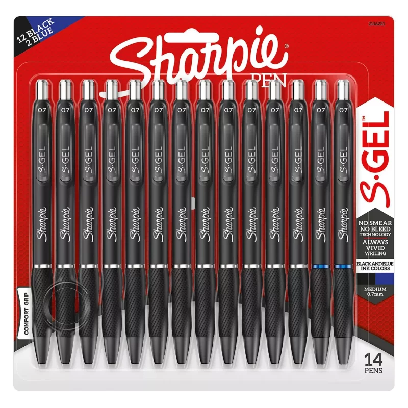 Sharpie S-Gel, Gel Pens, Medium Point (0.7mm), Assorted Colors, 14 Count, Pack Of 3