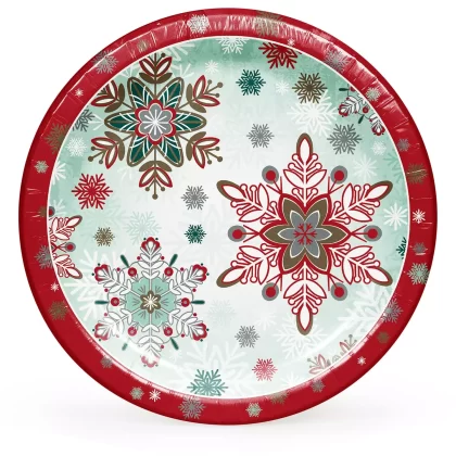 [SET OF 2] - Artstyle Festive Snowflakes Paper Plates and Dinner Napkins Kit (240 ct./pk)