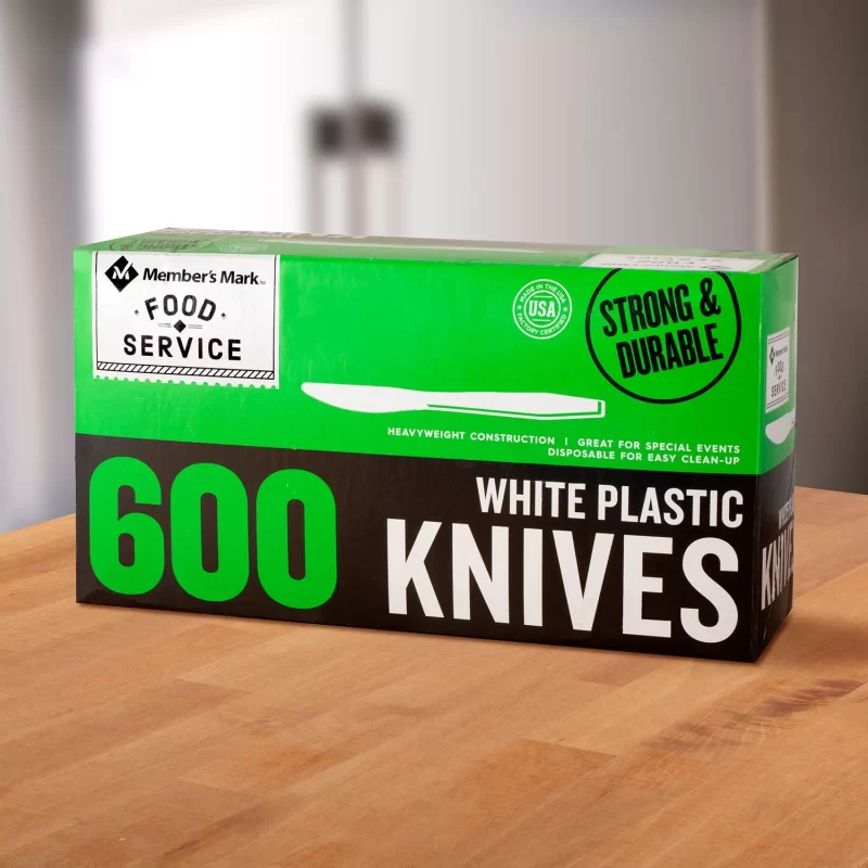 [SET OF 2] - Member's Mark Plastic Knives, Heavyweight, White (600 ct.)