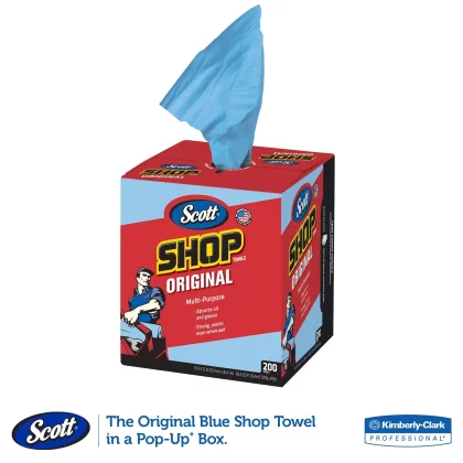 [SET OF 3] - Scott Shop Towels For Pop-Up Dispenser Box, Blue, 10" x 12" (200 sheets/box), )