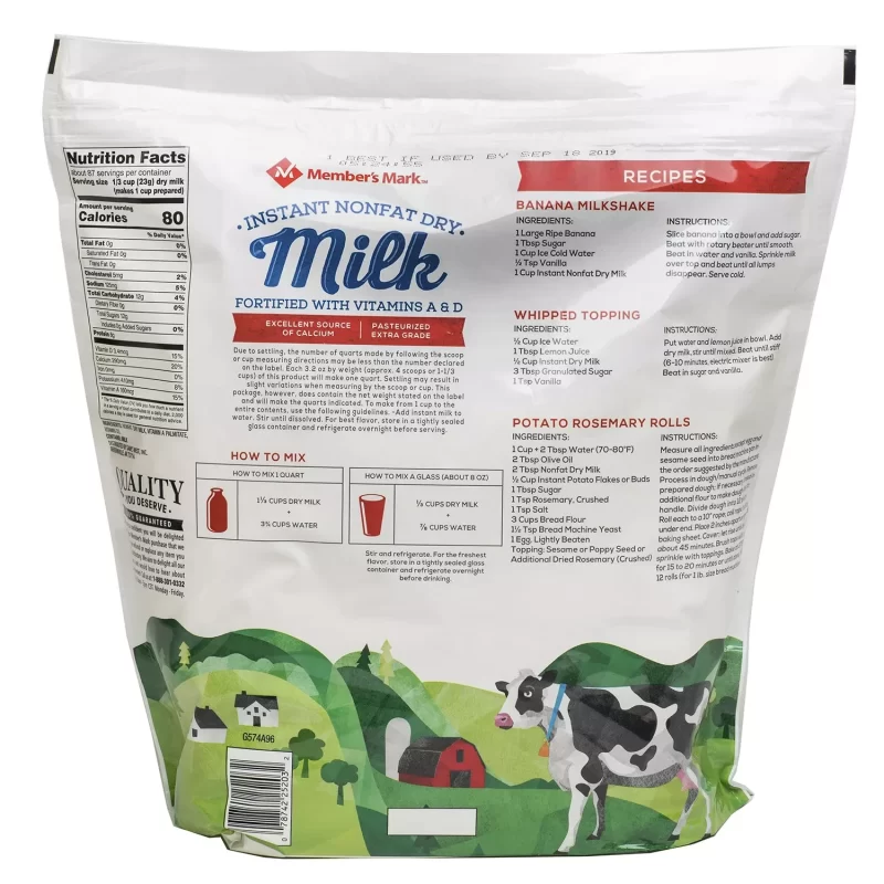 [SET OF 2] - Member's Mark Non-Fat Instant Dry Milk (70.4 oz.)