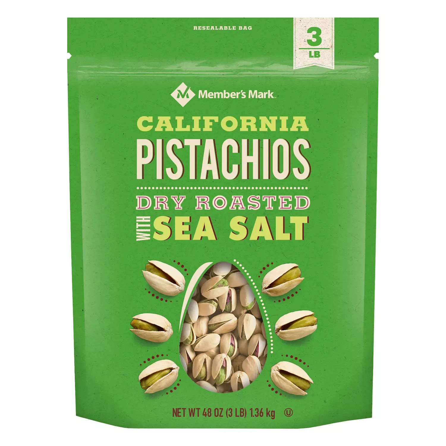 Member's Mark Roasted & Salted Pistachios (48 oz.), Pack Of 3