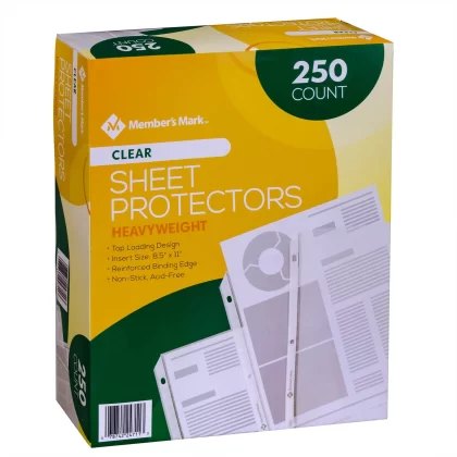 [SET OF 3] - Member's Mark Heavyweight Sheet Protectors, Select Type (250 ct./pk.), Claer,