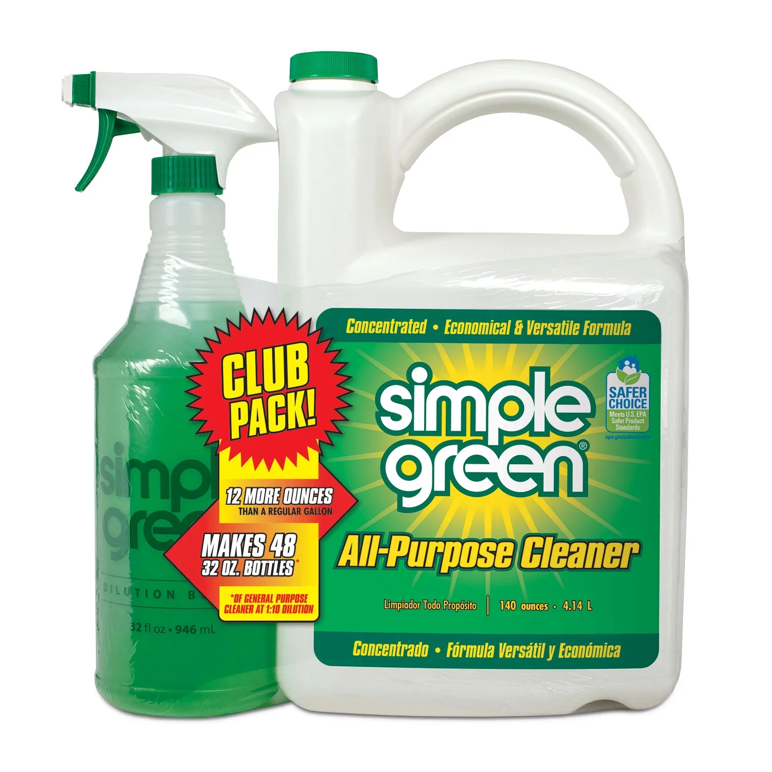 [SET OF 3] - Simple Green All-Purpose Cleaner (140 oz. Refill + 32 oz. Trigger Spray),