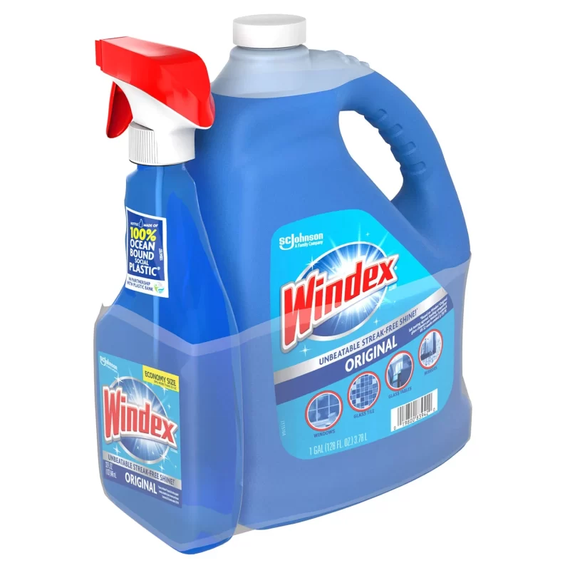[SET OF 3] - Windex Original Glass Cleaner (128 oz. Refill + 32 oz. Trigger Per Pack),