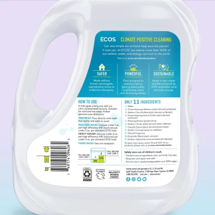 [SET OF 2] - Ecos Hypoallergenic Liquid Laundry Detergent PLUS Enzymes, Lavender Scent 210 fl.oz.