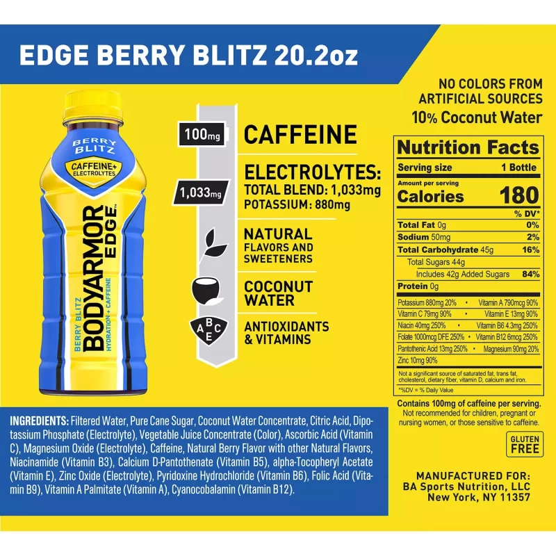 [SET OF 3] - Bodyarmor Edge Sports Drink Variety Pack (20 fl. oz., 15 ct./pk.),
