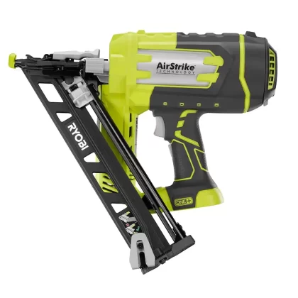 Ryobi ONE+ 18V Lithium-Ion Cordless AirStrike 15-Gauge Angled Finish Nailer (Tool Only) With Sample Nails
