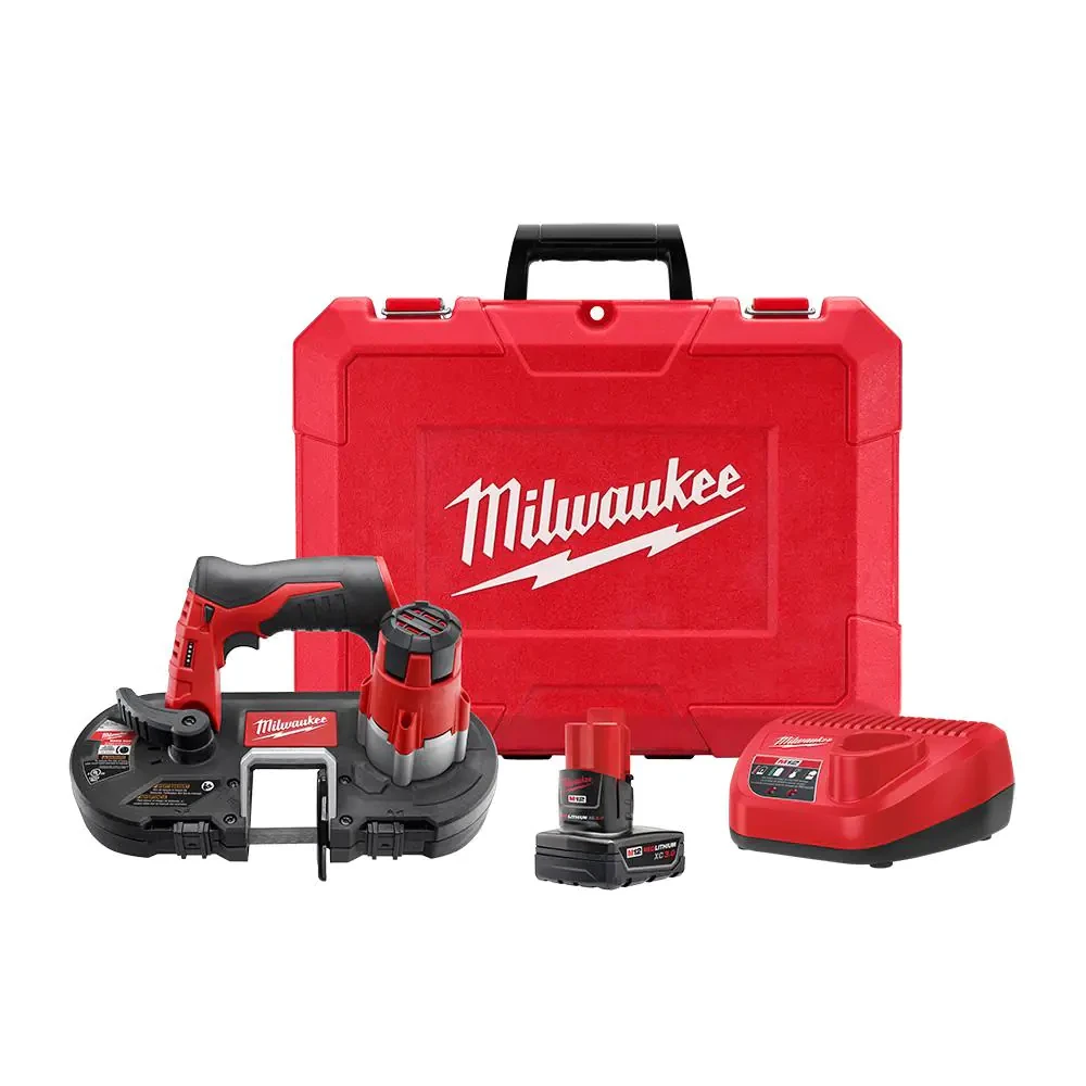Milwaukee M12 12-Volt Lithium-Ion Cordless Sub-Compact Band Saw XC Kit With One 3.0h Battery, Charger And Hard Case