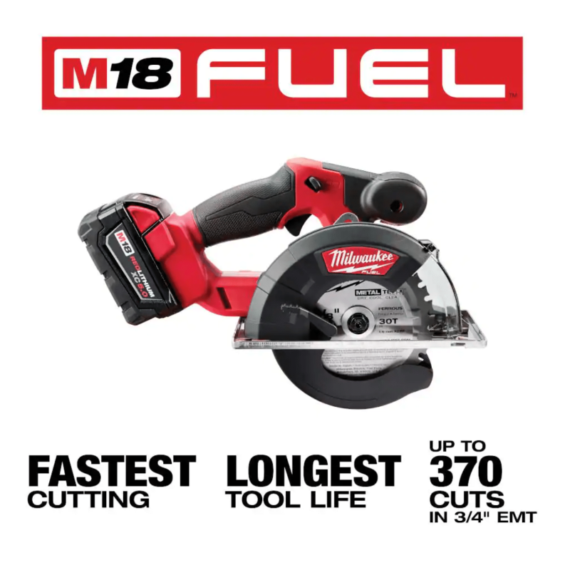 Milwaukee M18 Fuel 18-Volt Lithium-Ion Brushless Cordless Metal Cutting 5-3/8 in. Circular Saw (Tool-Only) w/ Metal Saw Blade (2782-20)