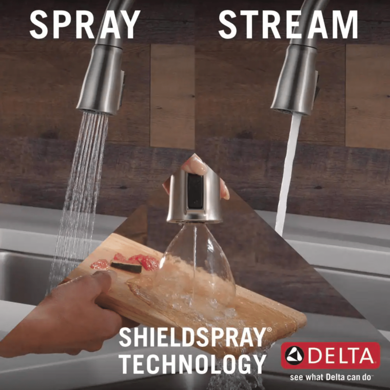 Delta Ophelia Single Handle Pull Down Sprayer Kitchen Faucet in Stainless Steel