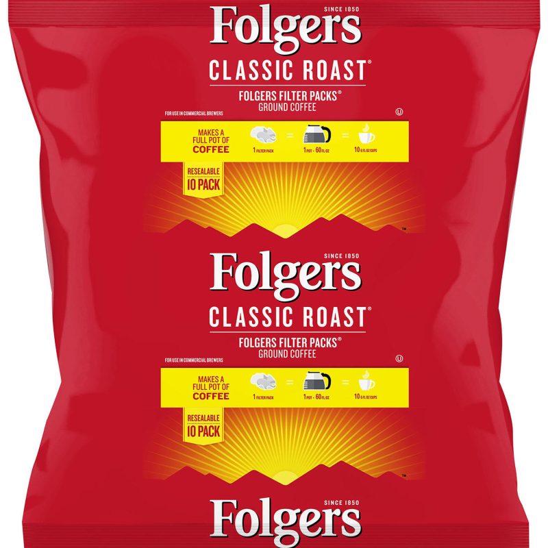 [SET OF 3] - Folgers Classic Roast Ground Coffee, Filter Packs (0.9 oz., 40 ct./pk.),