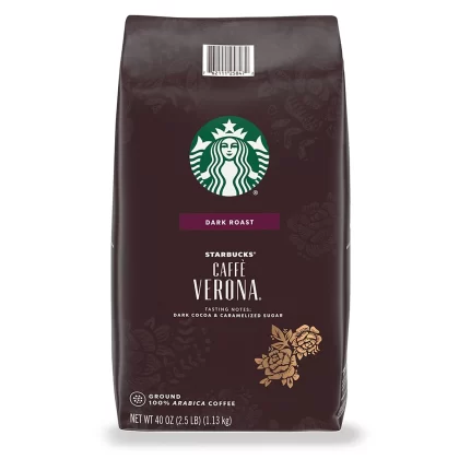 [SET OF 3] - Starbucks Caffe Verona Ground Coffee, Dark Roast (40 oz./pk.),