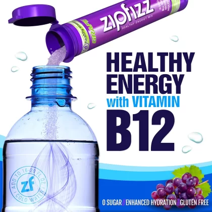 [SET OF 2] - Zipfizz Energy Drink Mix, Grape (20 ct.pk.)