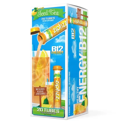 [SET OF 2] - Zipfizz Energy Drink Mix, Lemon Iced Tea (20 ct./pk.)