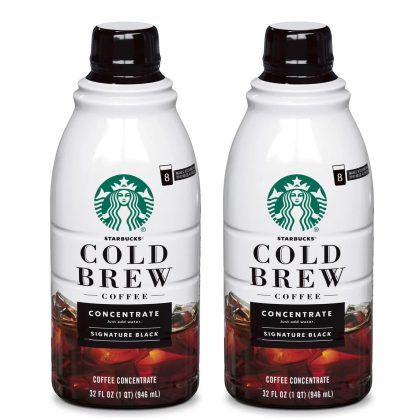 [SET OF 2] - Starbucks Cold Brew Signature Black Medium Roast Coffee Concentrates (2 Bottles/pk.)