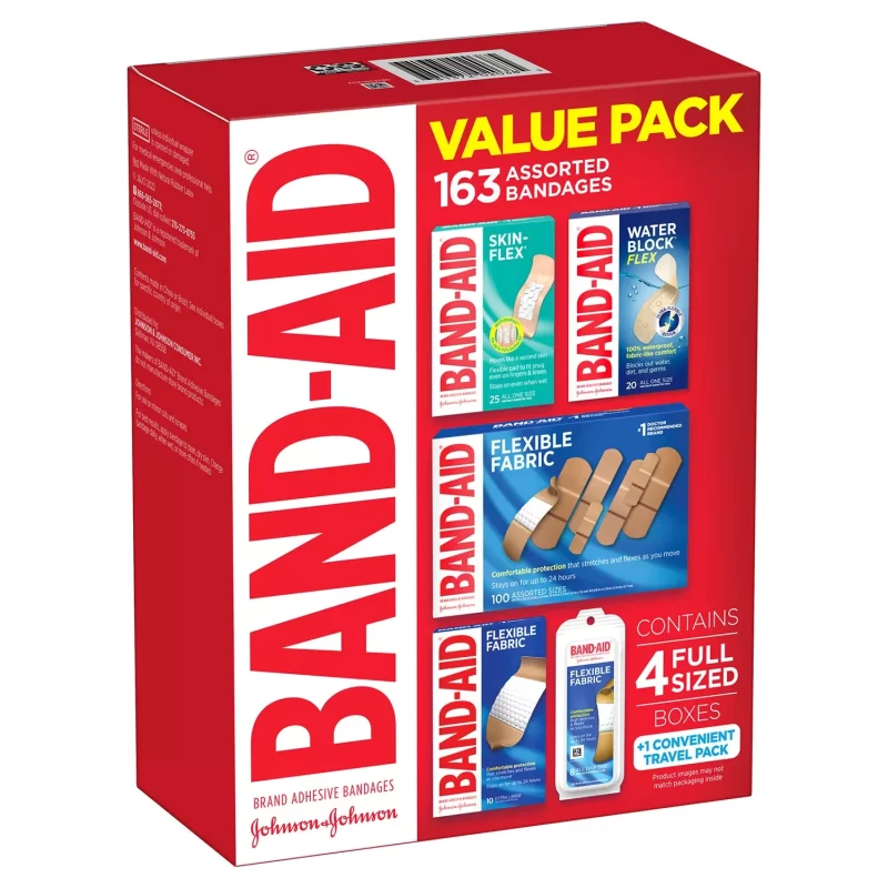 Band-Aid Brand Variety Pack Adhesive Bandages (163 ct.), Pack Of 3