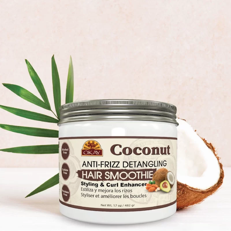 [SET OF 3] - Okay Coconut Anti-Frizz Detangling Hair Smoothie Mask (17 fl. oz./pk.),