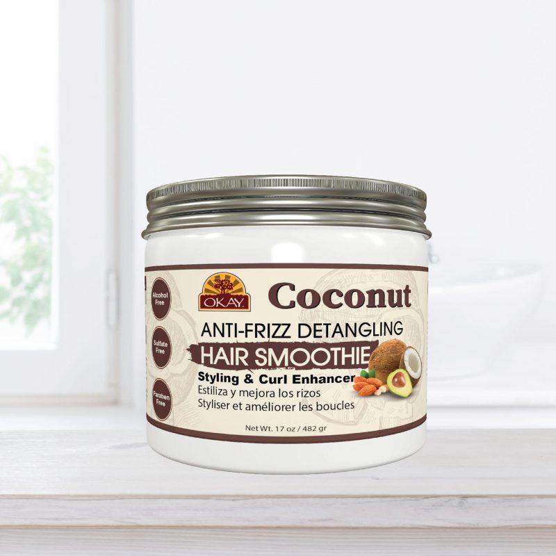 [SET OF 3] - Okay Coconut Anti-Frizz Detangling Hair Smoothie Mask (17 fl. oz./pk.),