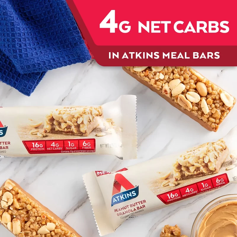 [SET OF 2] - Atkins Protein-Rich Meal Bar, Peanut Butter Granola, Keto Friendly (16 ct.)