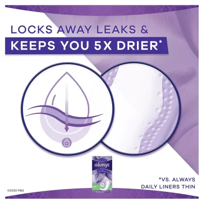 [SET OF 3] - Always Anti-Bunch Xtra Protection Daily Liners, Long, Unscented (200 ct./pk.),