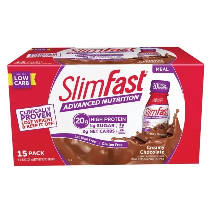 [SET OF 2] - SlimFast Advanced Creamy Chocolate High Protein (11 fl. oz., 15 ct.)