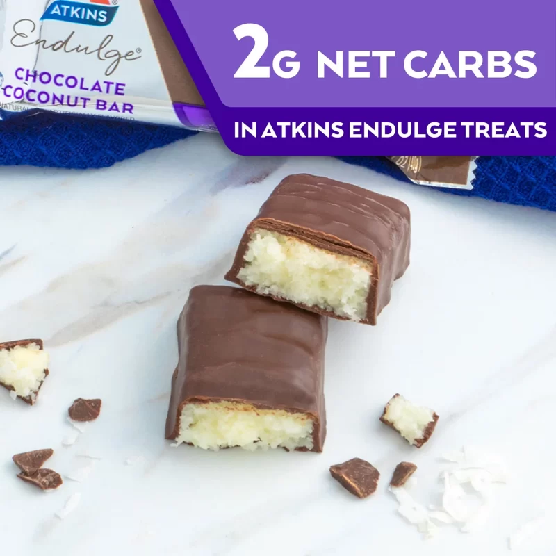 [SET OF 2] - Atkins Endulge Variety Pack, Caramel Nut Chew and Chocolate Coconut Bars, Keto Friendly (22 ct./pk.)