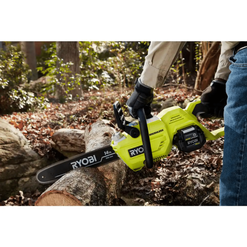 Ryobi 40V Brushless 14 in. Cordless Battery Chainsaw with 4.0 Ah Battery and Charger