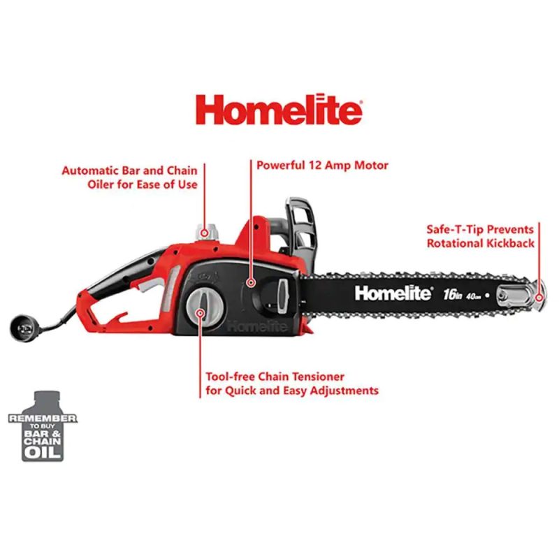 Homelite 16 in. 12 Amp Electric Chainsaw